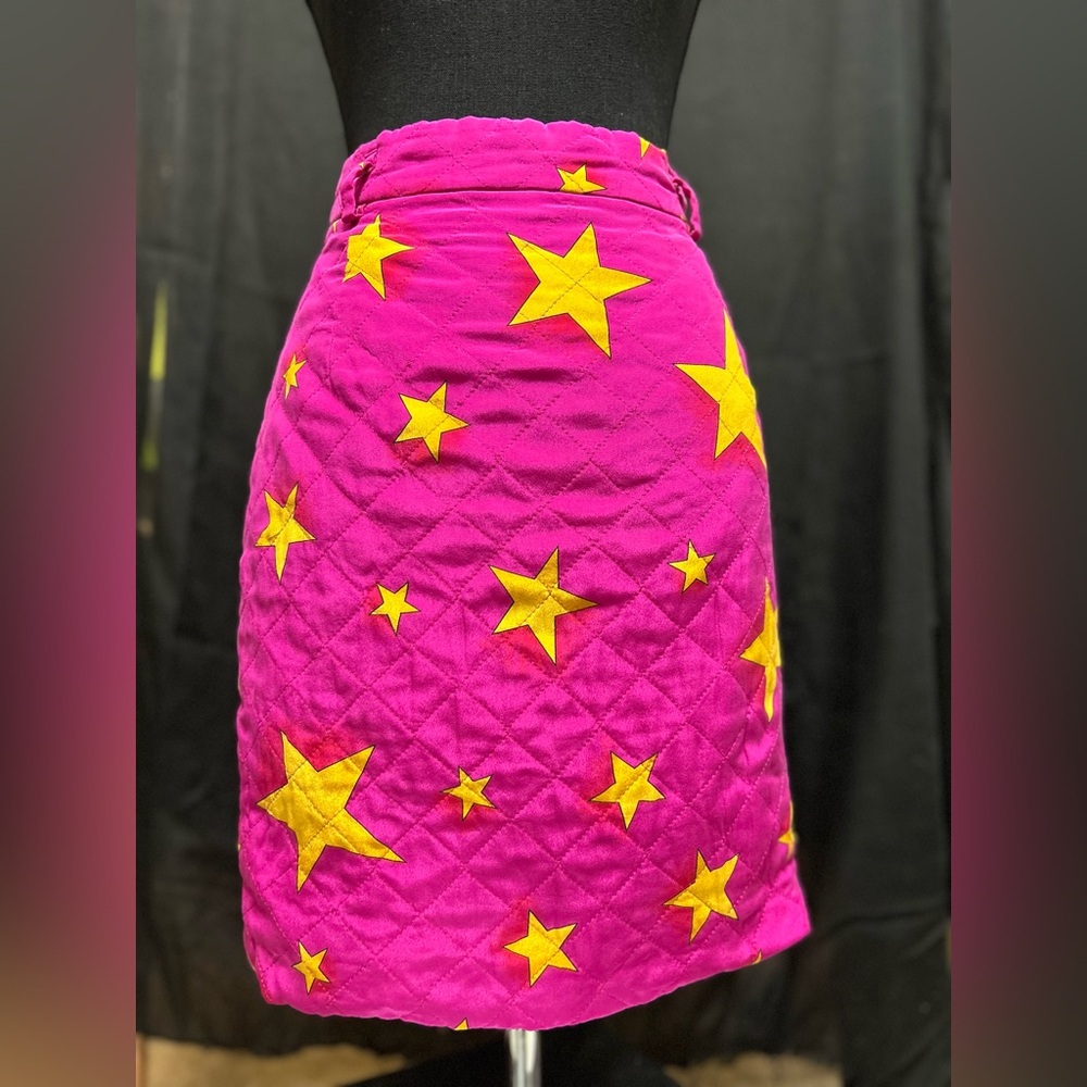 Laurèl by Escada Vintage Quilted Silk Star Skirt XS/S